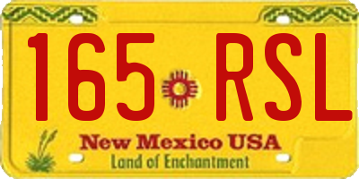 NM license plate 165RSL