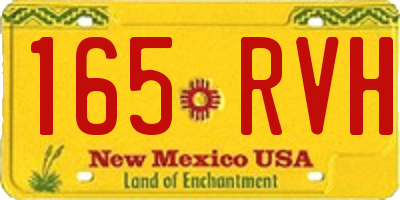 NM license plate 165RVH