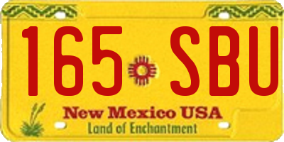 NM license plate 165SBU