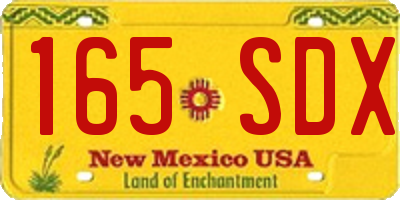 NM license plate 165SDX