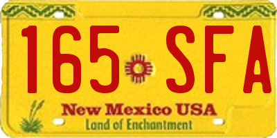 NM license plate 165SFA