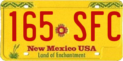 NM license plate 165SFC