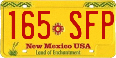 NM license plate 165SFP