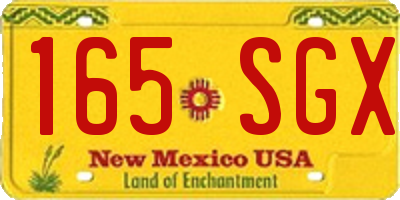 NM license plate 165SGX