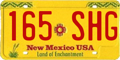 NM license plate 165SHG