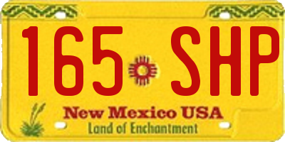 NM license plate 165SHP