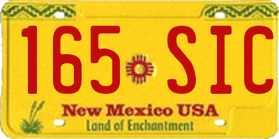 NM license plate 165SIC