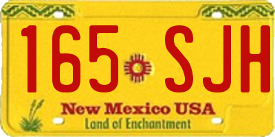 NM license plate 165SJH