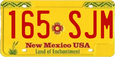 NM license plate 165SJM