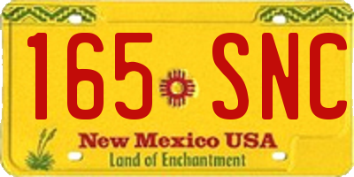 NM license plate 165SNC