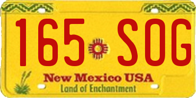 NM license plate 165SOG