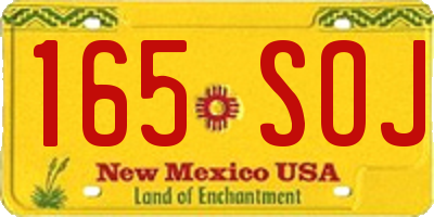 NM license plate 165SOJ
