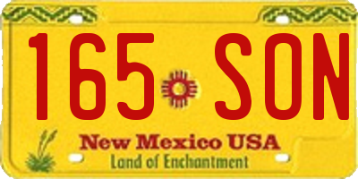 NM license plate 165SON
