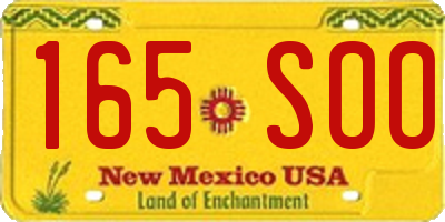 NM license plate 165SOO