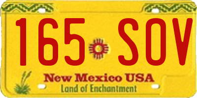 NM license plate 165SOV