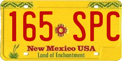 NM license plate 165SPC