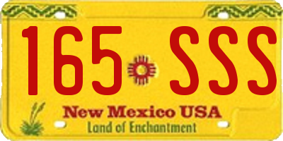 NM license plate 165SSS