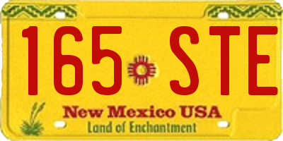 NM license plate 165STE