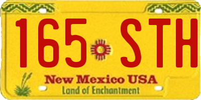 NM license plate 165STH