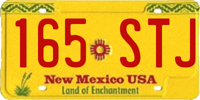 NM license plate 165STJ