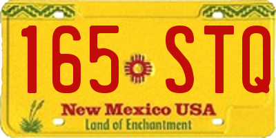 NM license plate 165STQ