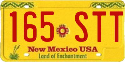NM license plate 165STT