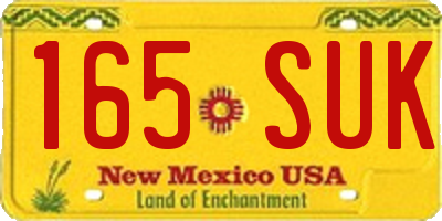 NM license plate 165SUK