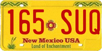 NM license plate 165SUQ