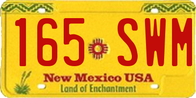 NM license plate 165SWM