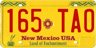 NM license plate 165TAO