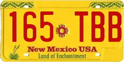 NM license plate 165TBB