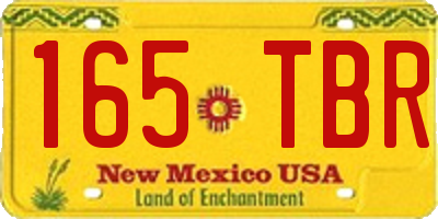 NM license plate 165TBR