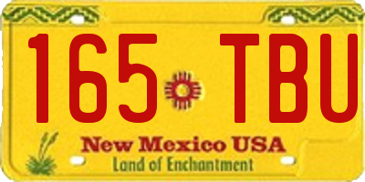 NM license plate 165TBU