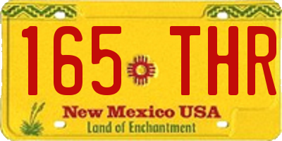 NM license plate 165THR