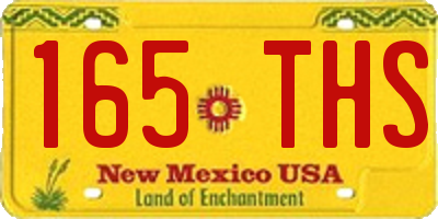 NM license plate 165THS