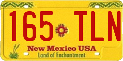 NM license plate 165TLN