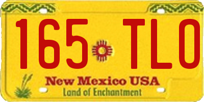 NM license plate 165TLO