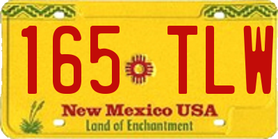 NM license plate 165TLW
