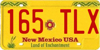 NM license plate 165TLX