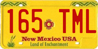 NM license plate 165TML