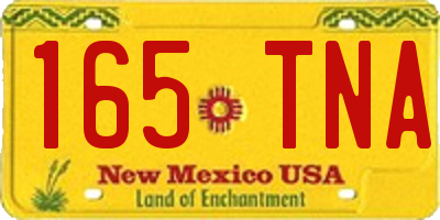 NM license plate 165TNA