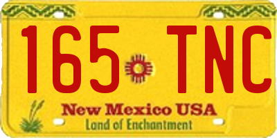 NM license plate 165TNC