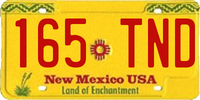 NM license plate 165TND