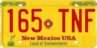 NM license plate 165TNF