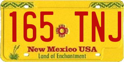 NM license plate 165TNJ