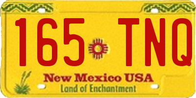 NM license plate 165TNQ