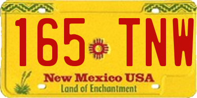 NM license plate 165TNW
