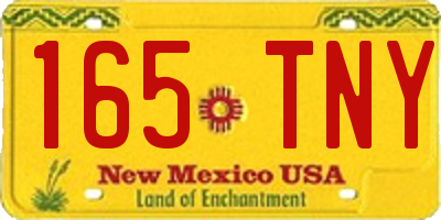 NM license plate 165TNY