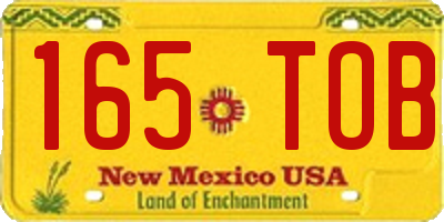 NM license plate 165TOB