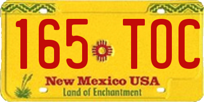 NM license plate 165TOC